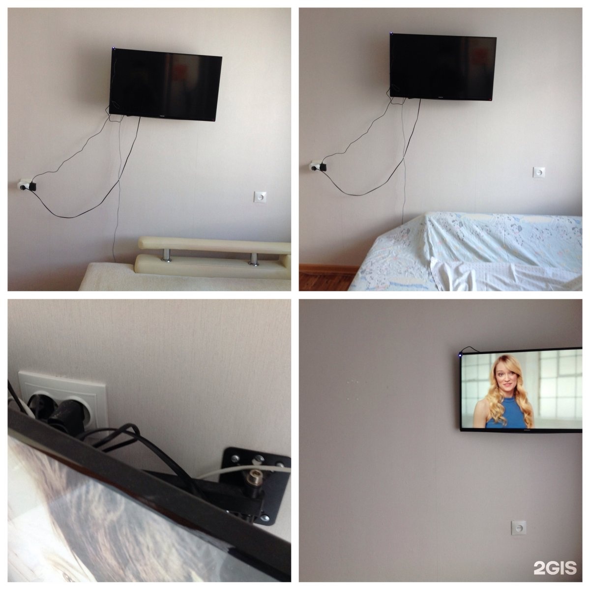 высота телевизора в спальне на стене от пола перед кроватью
