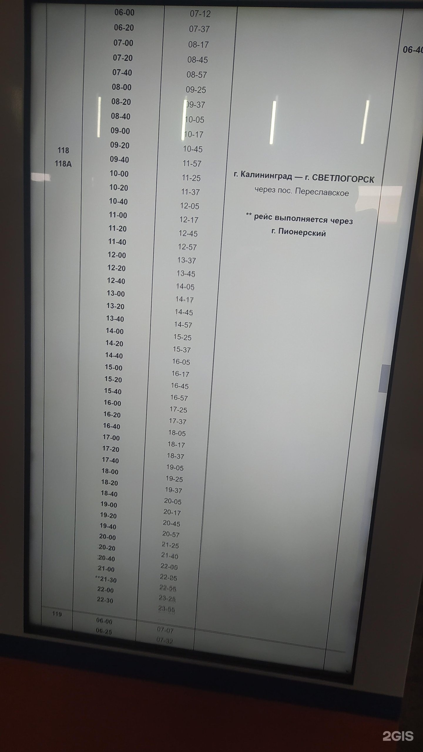 Автовокзал калининград билеты