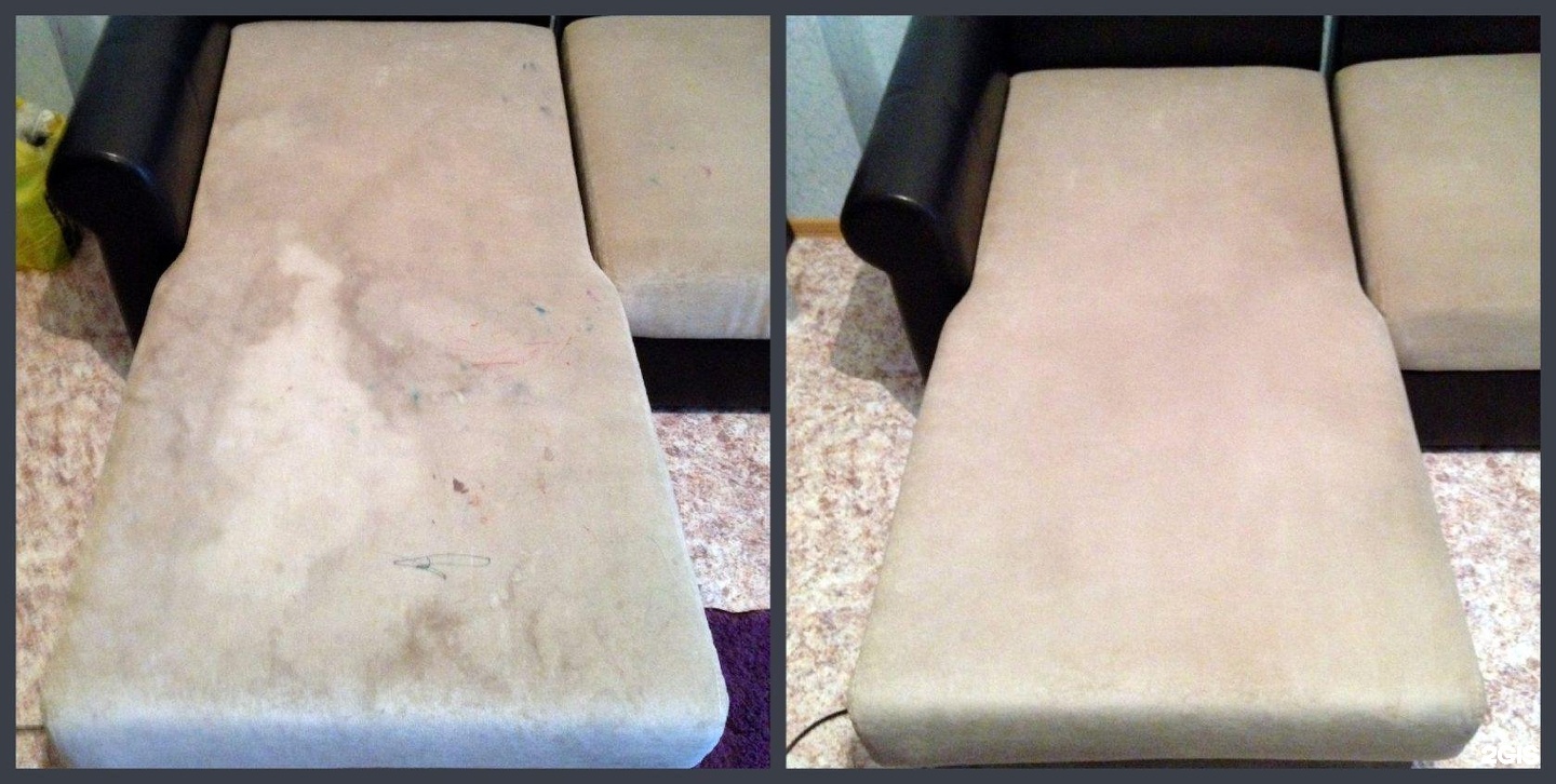 химчистка мебели до и после