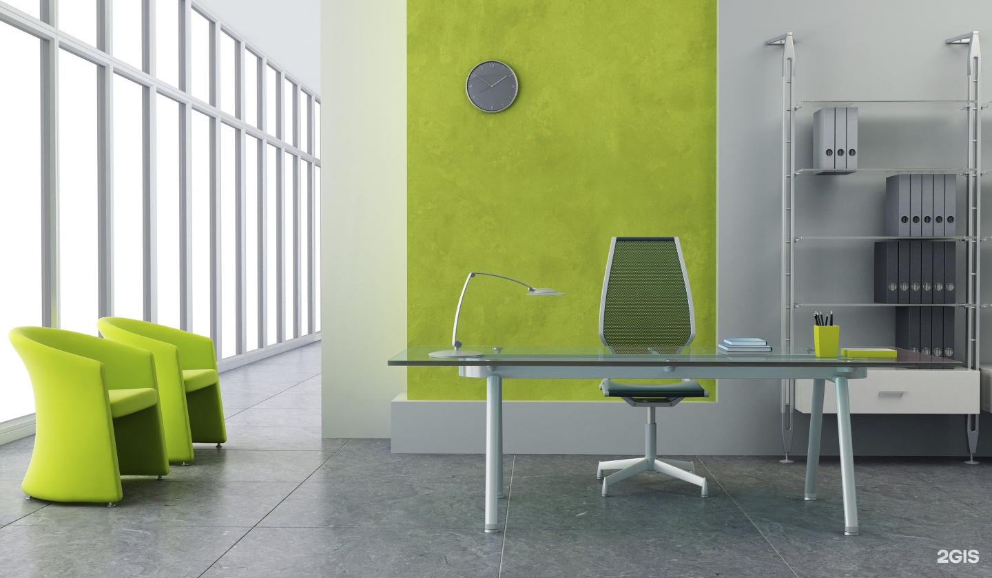 Зеленый интерьер стол офис без смс